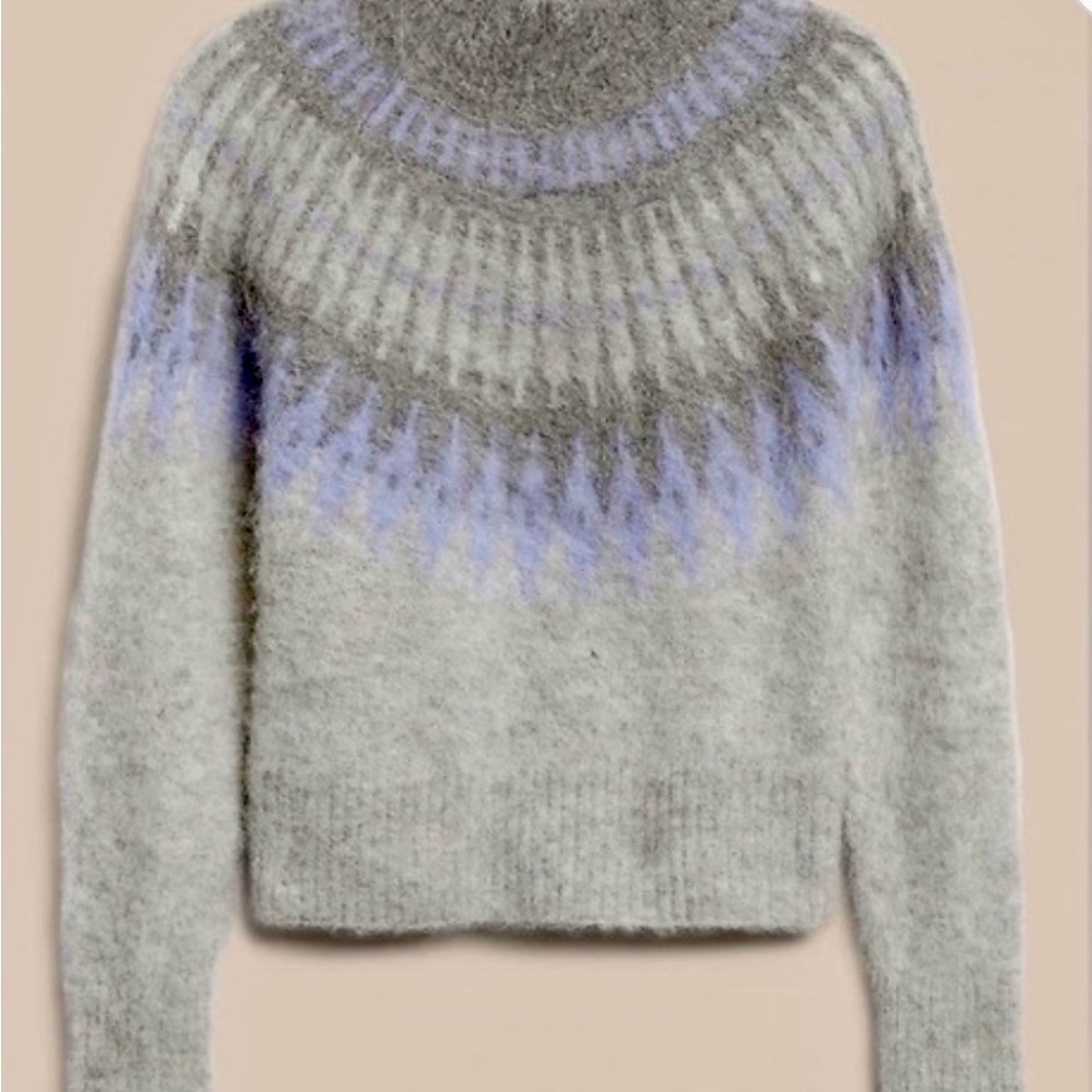 Banana Republic Gray and Purple Turtleneck Sweater